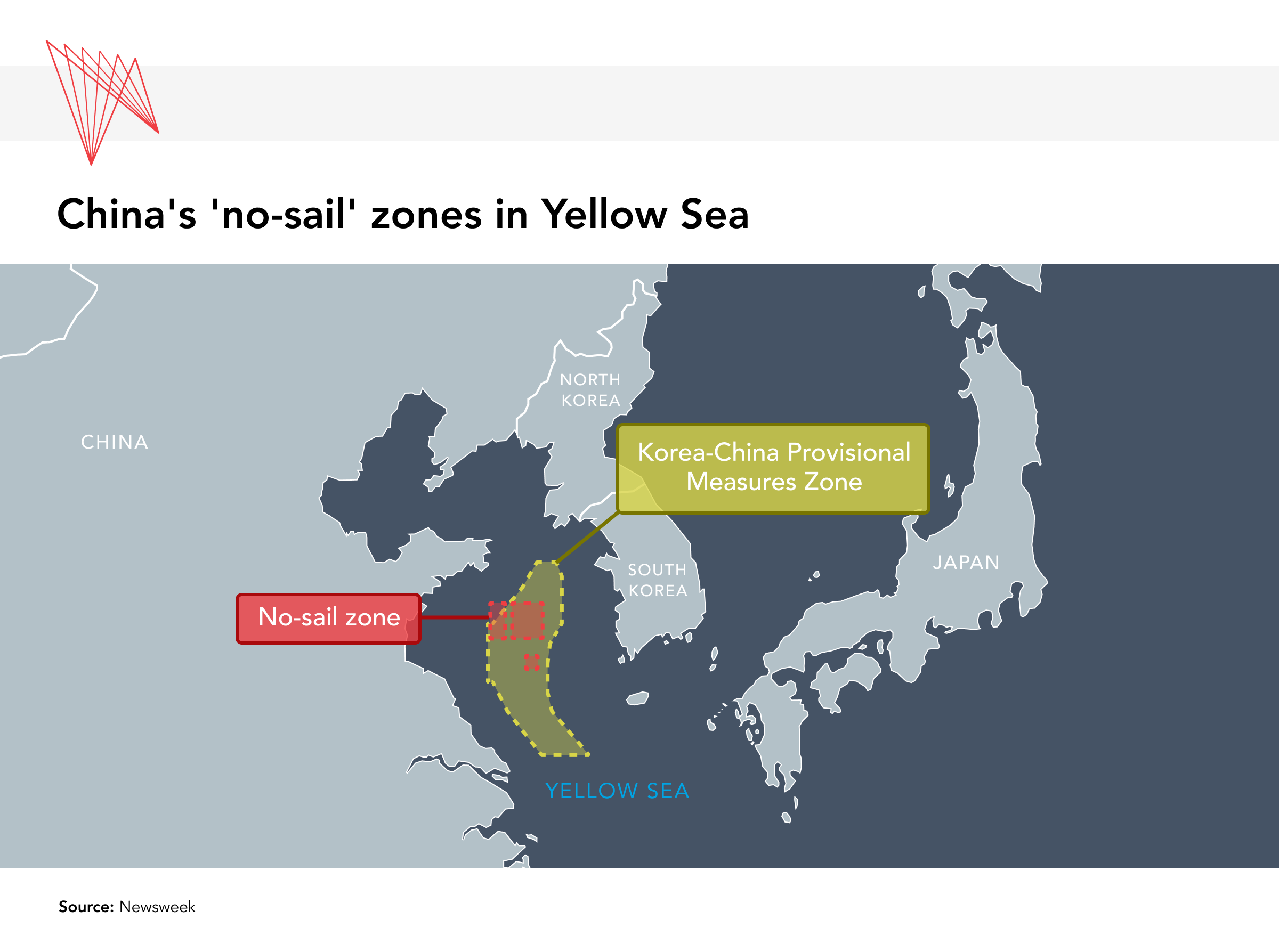 China's 'no-sail' zones in the Yellow Sea