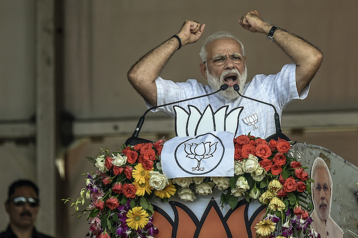 Indian PM Modi making a speech