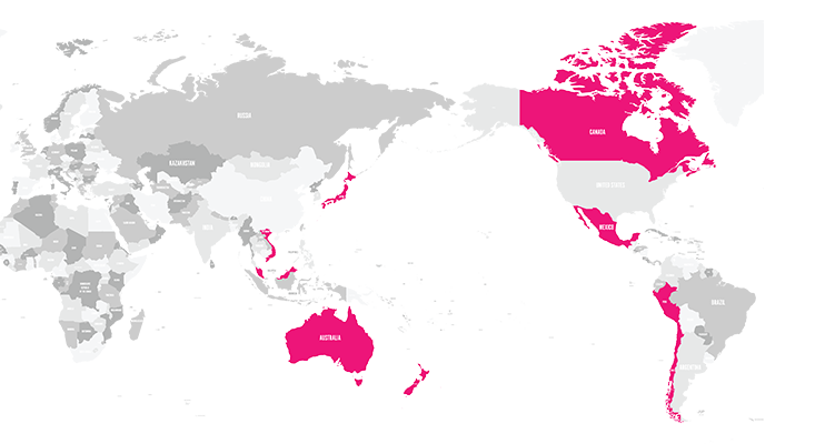 Map of CPTPP Countries