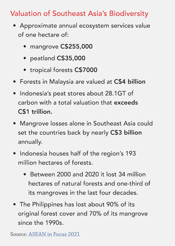 valuation of southeast asia biodiversity