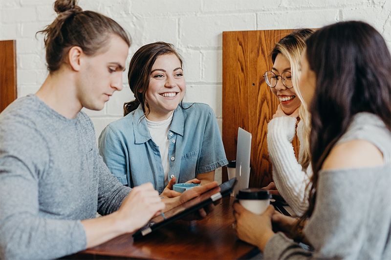 Students networking