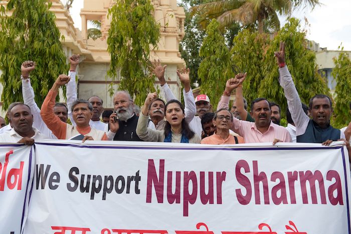 Supporters of Nupur Sharma