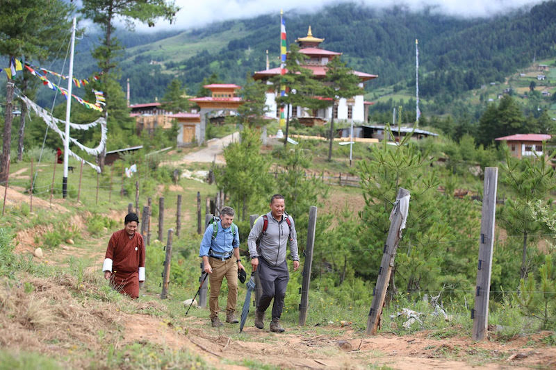 Hikers on the Trans Bhutan Trail