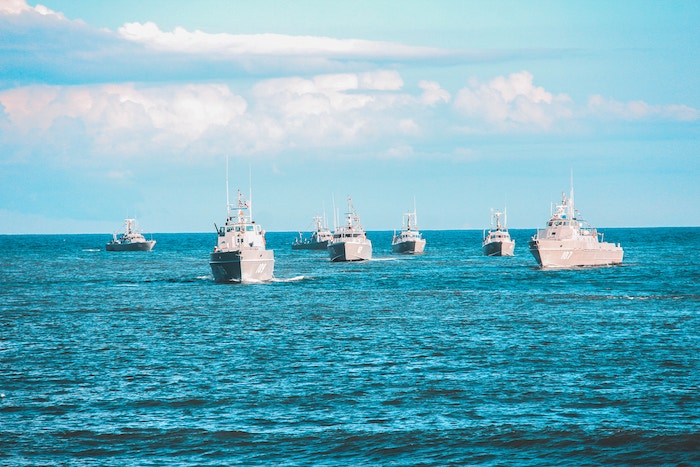 Warships in the Pacific