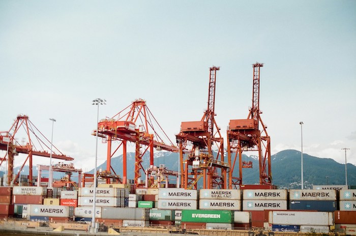 Cargo cranes Port of Vancouver Canada