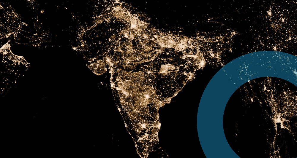 India from space at night