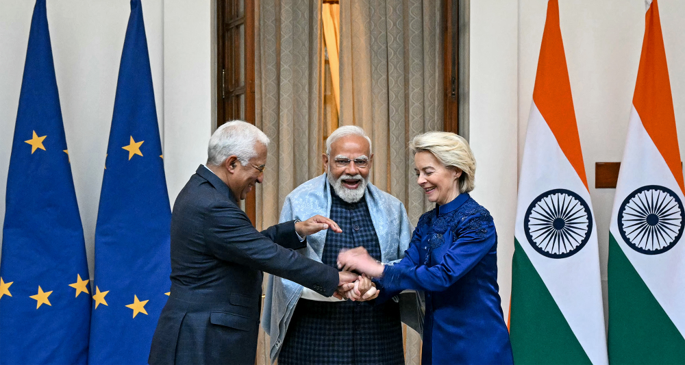 EU and India leaders meeting on free trade agreement 