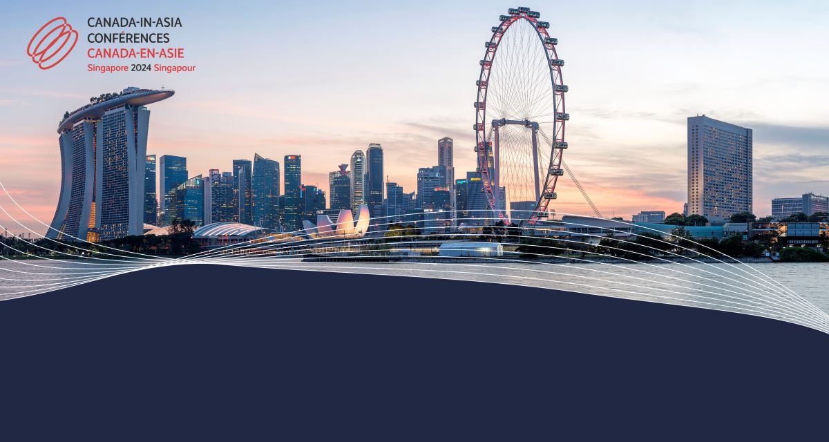 Canada-in-Asia Conference logo on stylized Singapore skyline