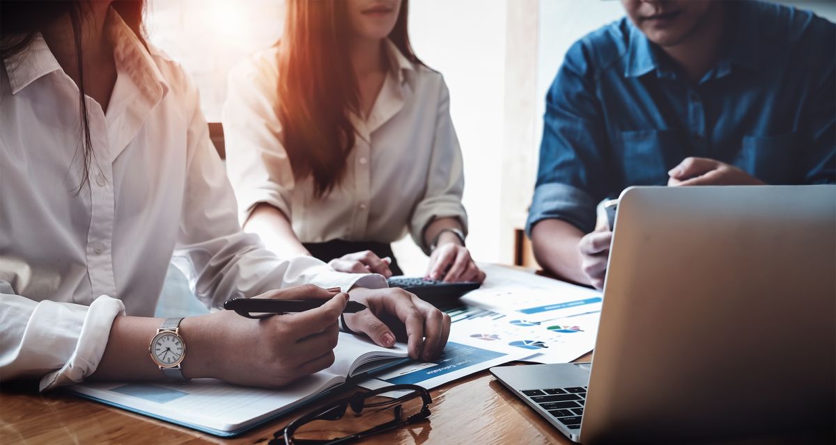 young professionals discuss strategy 