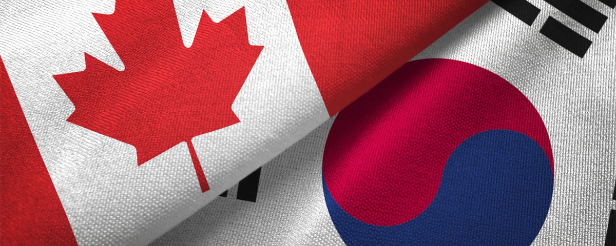 combined flags of Canada and South Korea