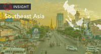 Southeast Asia cityscape on banner background