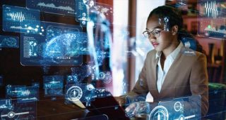 Girl with computer 