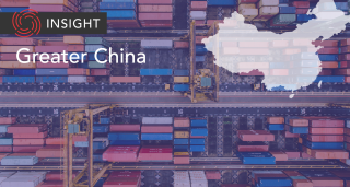 Shipping and trade concept image on Greater China background
