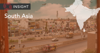 Pakistan street scene on South Asia banner