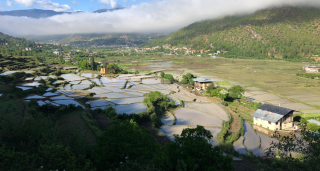A valley along Bhutan's national trail