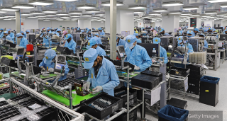 Mobile phone factory workers in Nodia, India