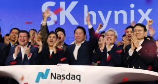 SK Hynix IPO at the Nasdaq MarketSite in New York, U.S., on July 10, 2026