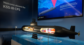 A model of a KSS-III submarine from Hanwha Ocean