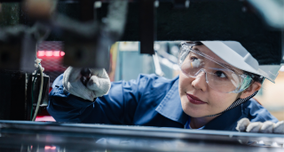 Japanese auto factory worker