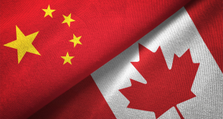 flags of canada and china