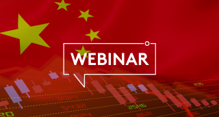 Flag of China with "webinar" text overlay