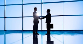 Handshake between two business people