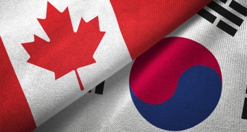 combined flags of Canada and South Korea