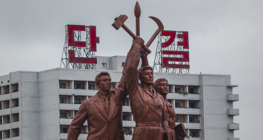 Statue of workers in Pyongyang