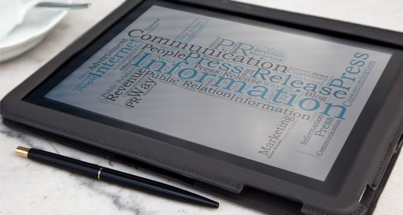 tablet with text