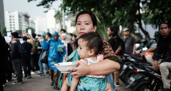 Indonesian woman with baby