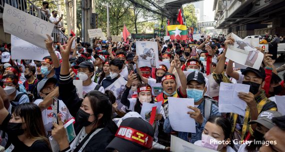 Protesters gather in Thailand over Myanmar coup