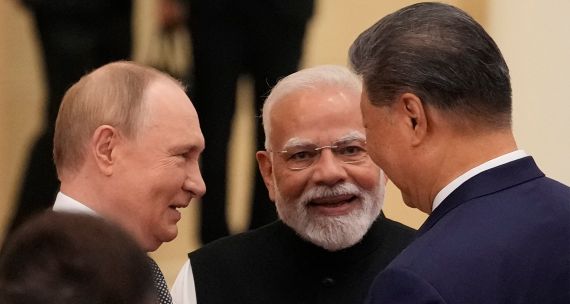 Putin Modi and Xi at SCO 2025 in China
