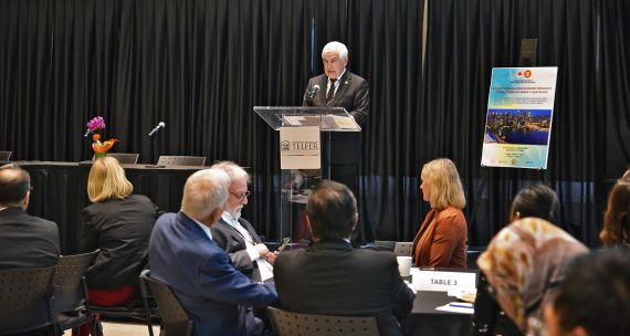 Senator Clément Gignac, co-chair of the Canada-ASEAN Parliamentary Friendship Group, at a Canada-ASEAN economic forum in October 2026