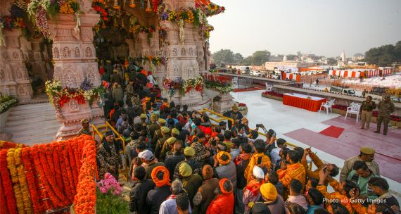 People in India attend inauguration of Ram temple in Uttar Pradesh