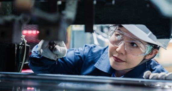 Japanese auto factory worker