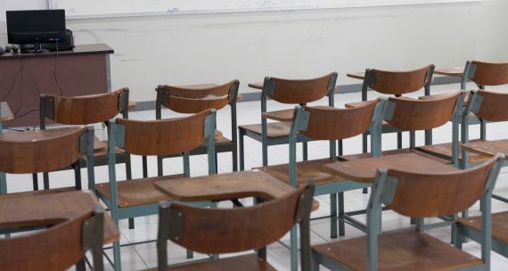 An empty classroom in Asia 