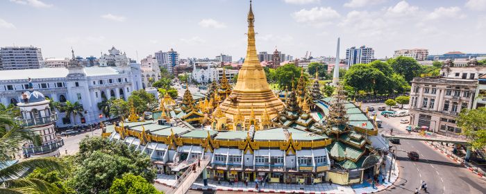 Yangon skyline in Myanmar