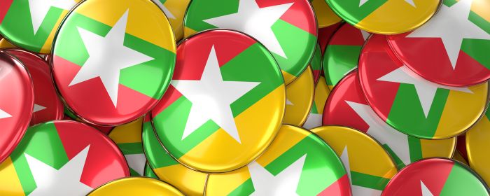 Image of Myanmar flag on buttons 