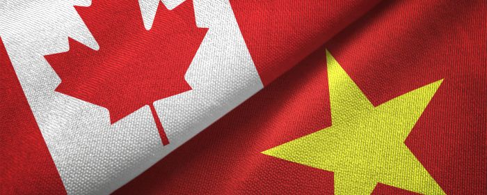 combined flags of Canada and Vietnam 
