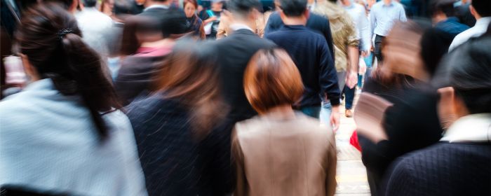 Blurred street scene in China