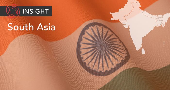 India flag on South Asia banner treatment