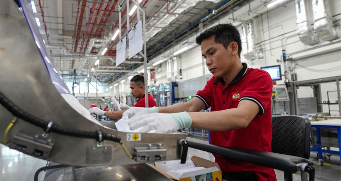 Workers at a toy factory in Vietnam