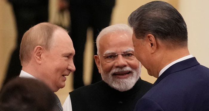 Putin Modi and Xi at SCO 2025 in China