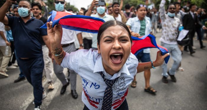 Protester in Nepal Sept 8 2025 
