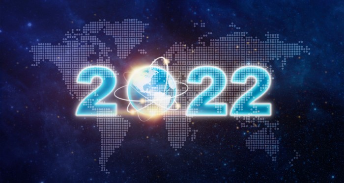 2022 on digital world map 
