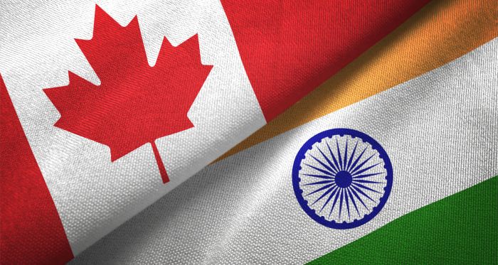 Canada India flag merge 