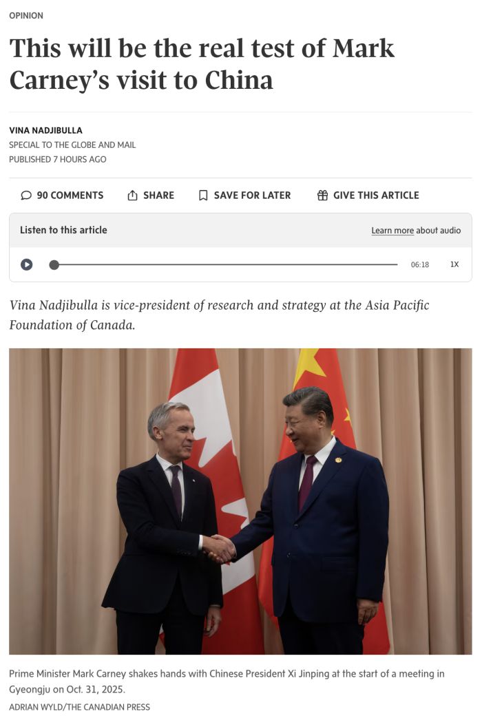 Vina Nadjibulla writes for The Globe and Mail